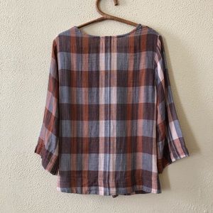 Anthropologie Tops - Anthropologie Cloth & Stone Plaid Tie Front Top L Anthropologie Tops - Anthropologie Cloth & Stone Plaid Tie Front Top L